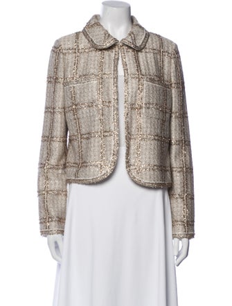 St. John Couture Plaid Print Jacket
