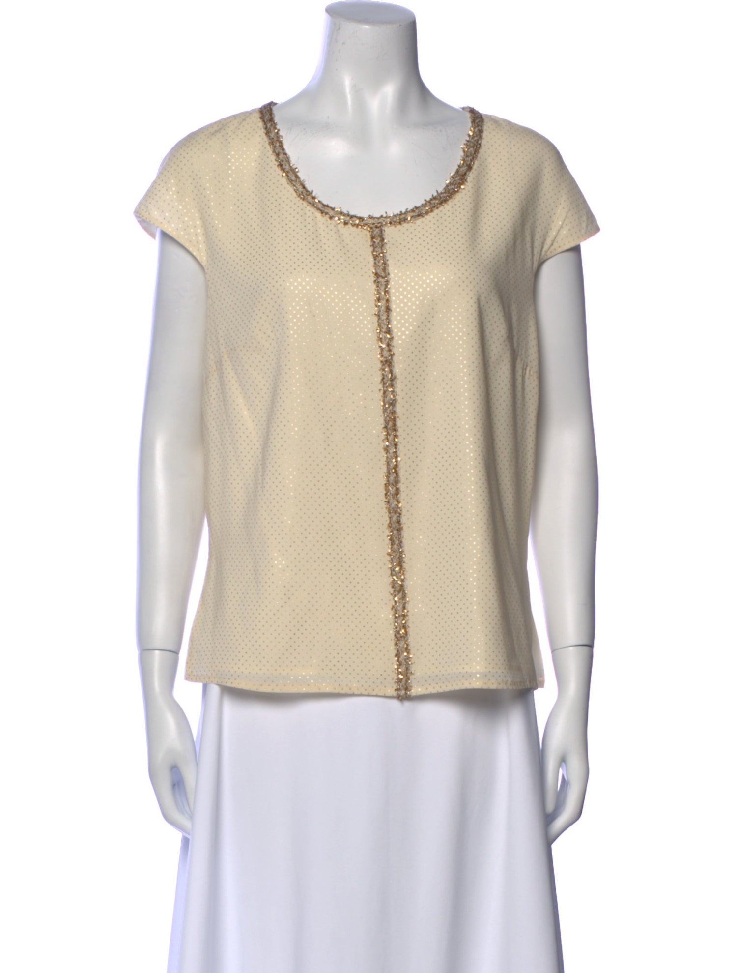 St. John Couture Scoop Neck Short Sleeve Top