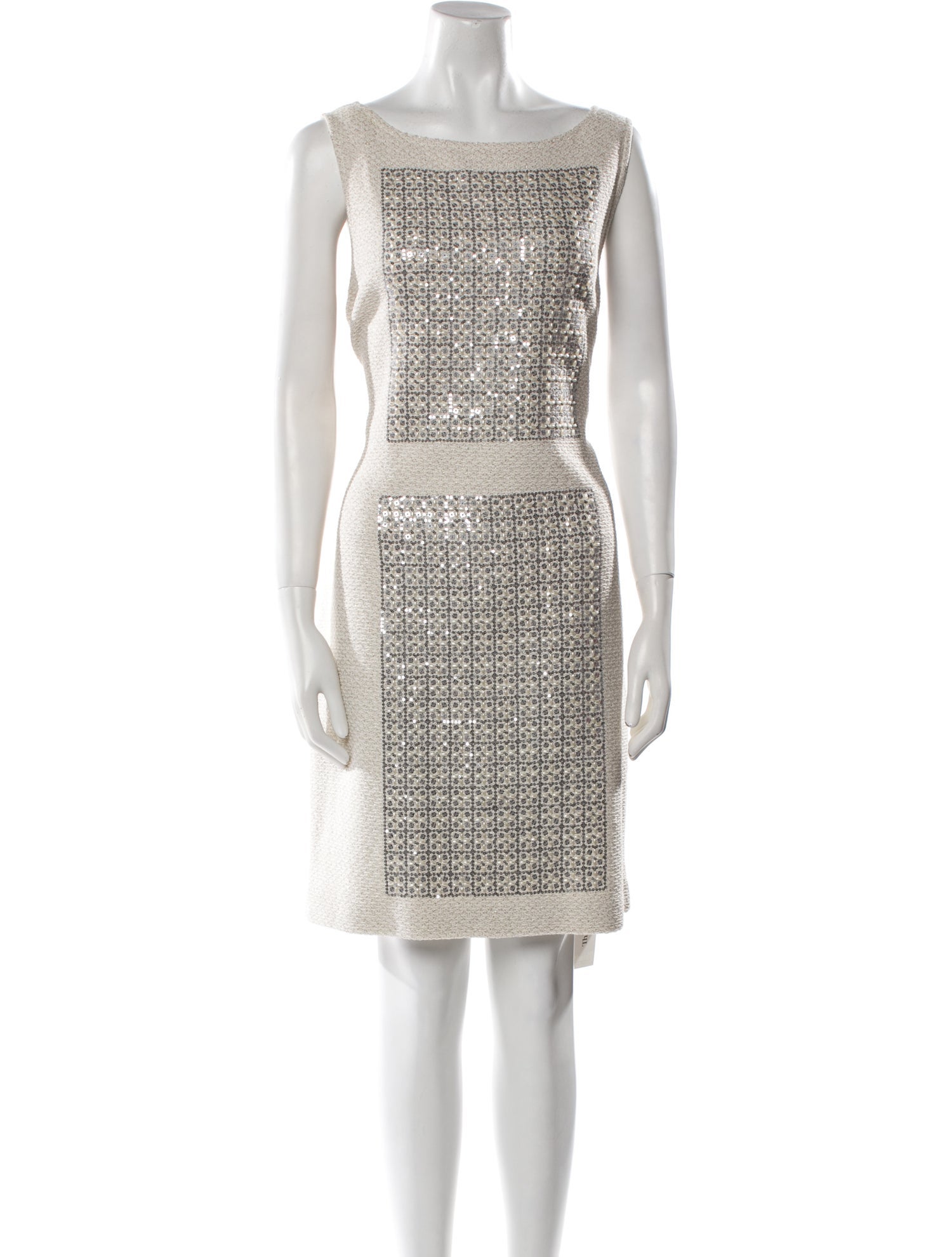 St. John Couture Bateau Neckline Knee-Length Dress