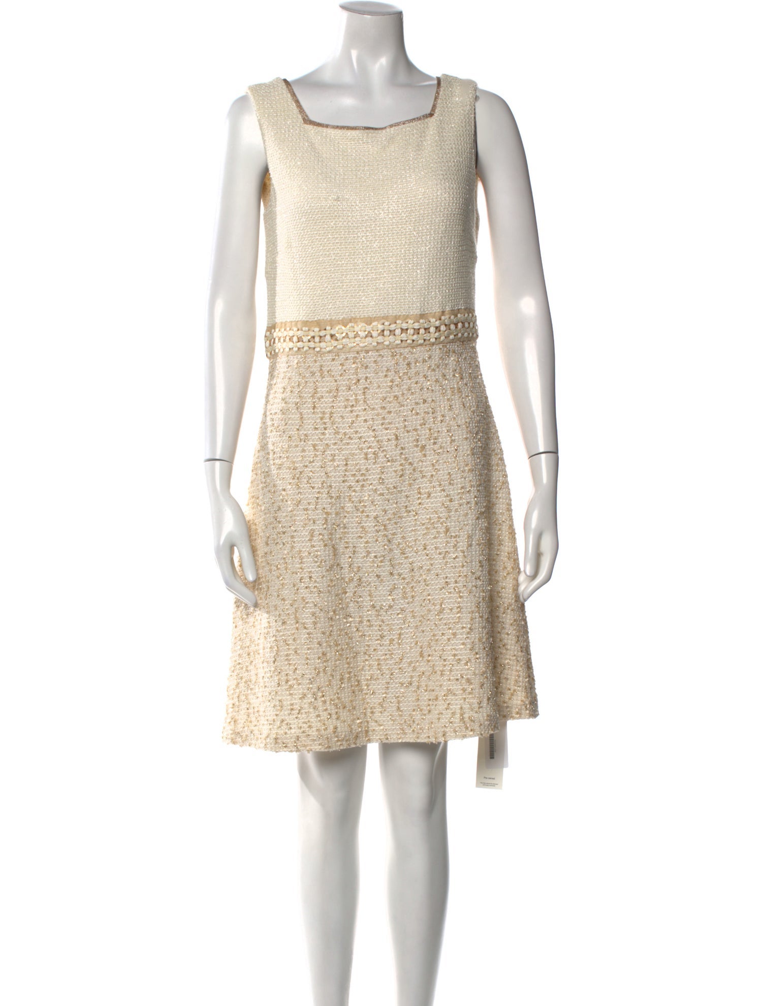 St. John Couture Square Neckline Knee-Length Dress