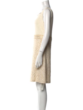 St. John Couture Square Neckline Knee-Length Dress