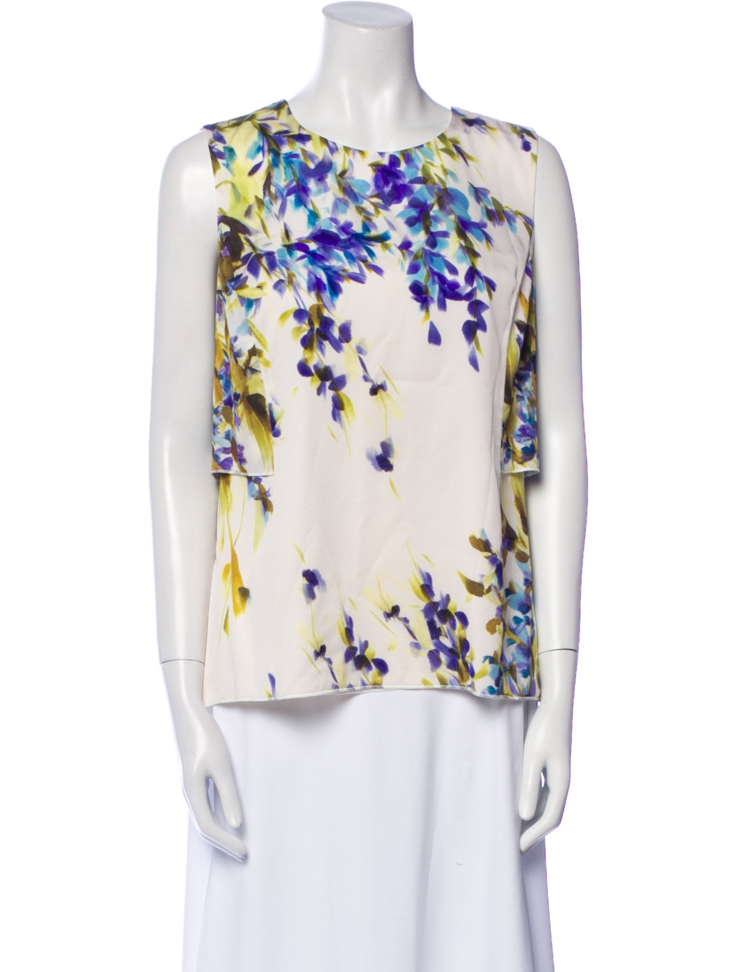 St. John Couture Silk Floral Print Blouse