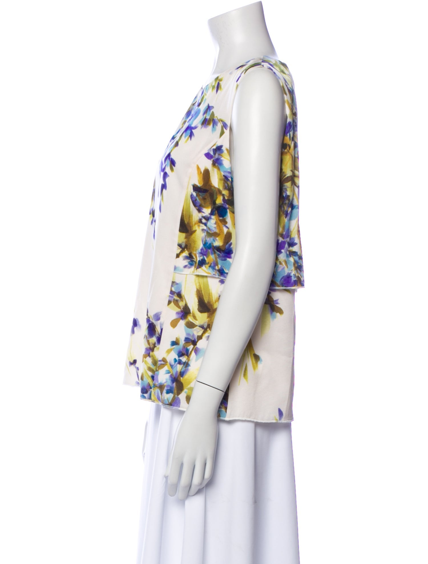 St. John Couture Silk Floral Print Blouse