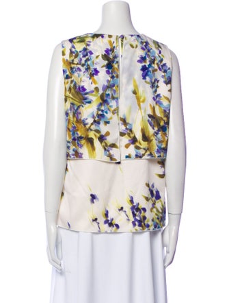 St. John Couture Silk Floral Print Blouse