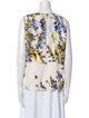 St. John Couture Silk Floral Print Blouse