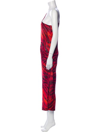St. John Couture Tie-Dye Print Long Dress