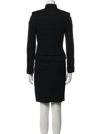 St. John Couture Wool Embroidered Accent Skirt Set