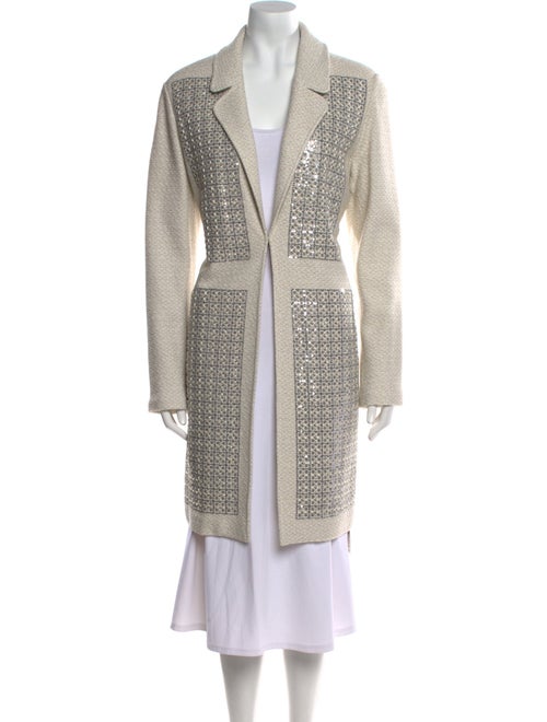 St. John Couture Printed Open Front Sweater