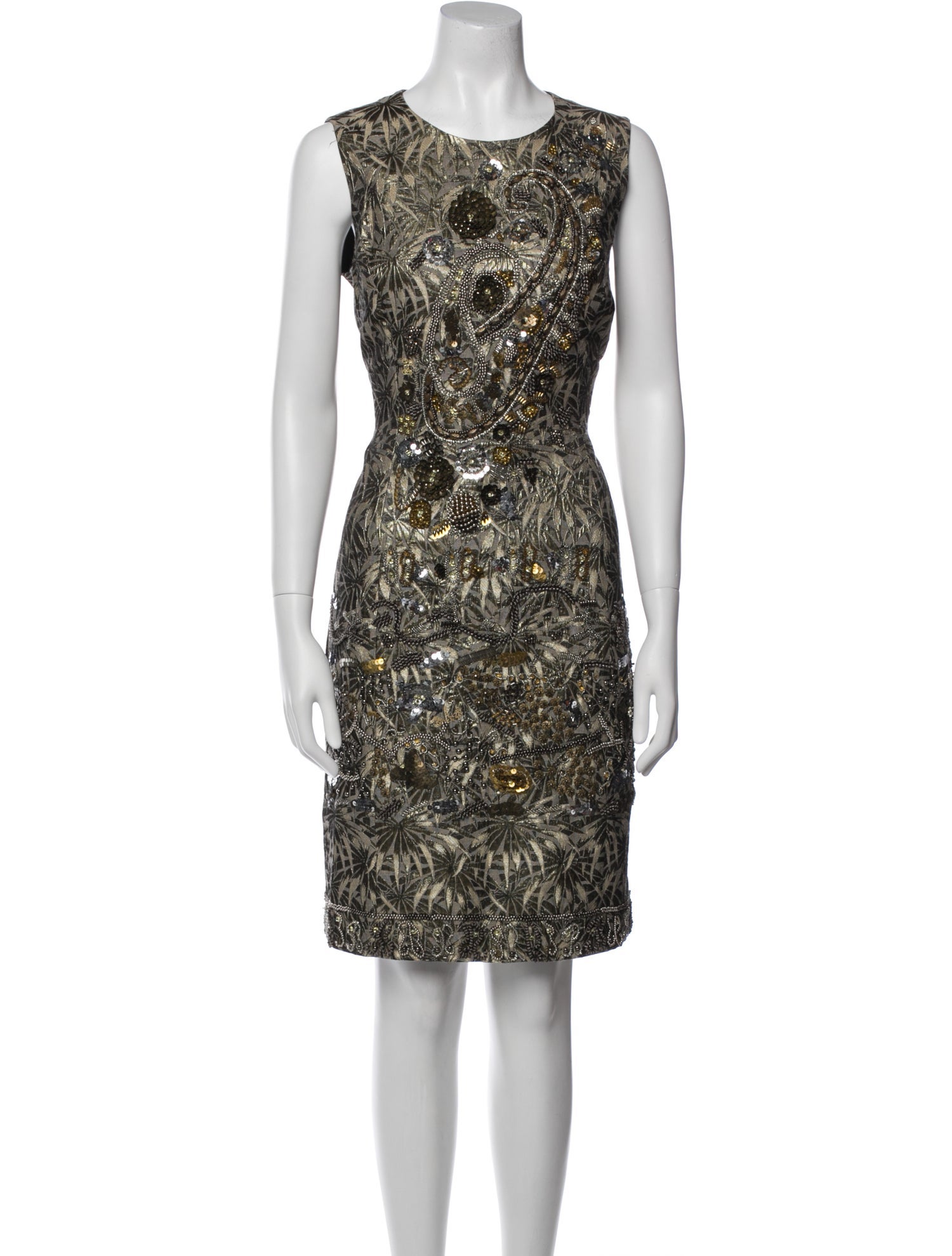 St. John Couture Printed Knee-Length Dress