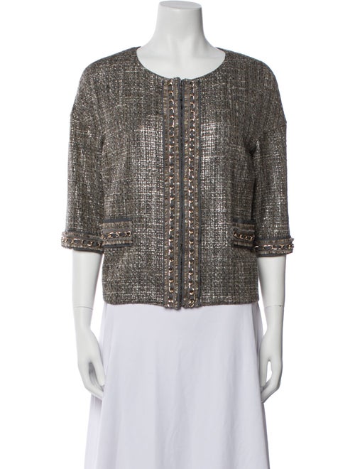 St. John Couture Wool Tweed Pattern Evening Jacket