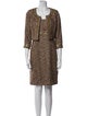 St. John Couture Tweed Pattern Glitter Accents Dress Set