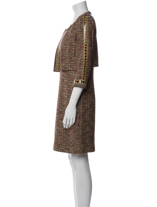 St. John Couture Tweed Pattern Glitter Accents Dress Set