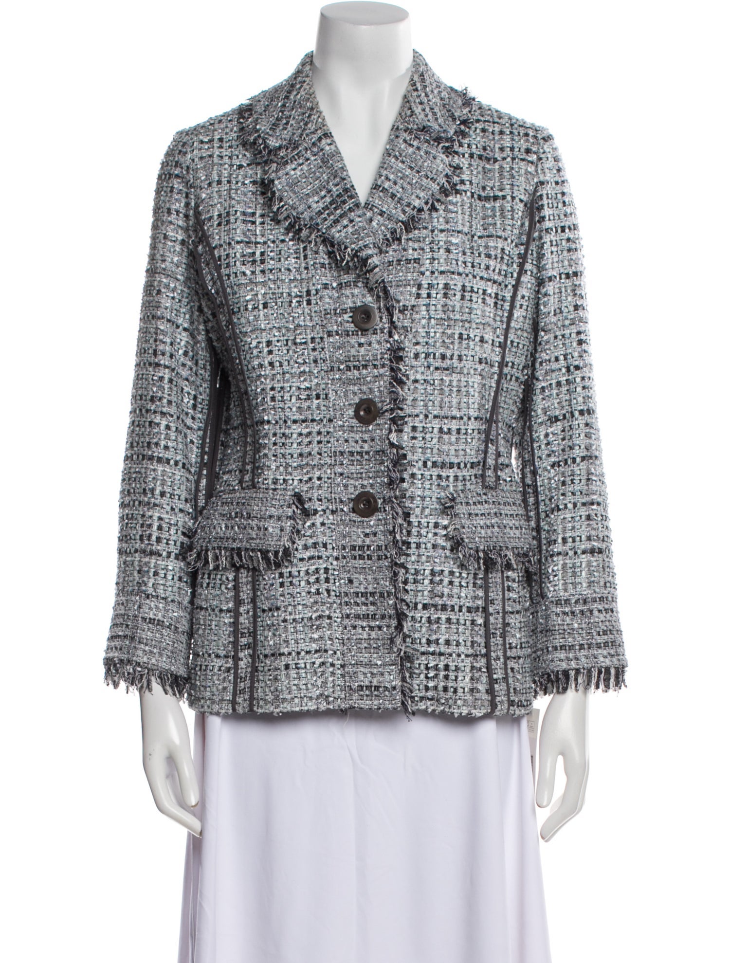 St. John Tweed Pattern Blazer