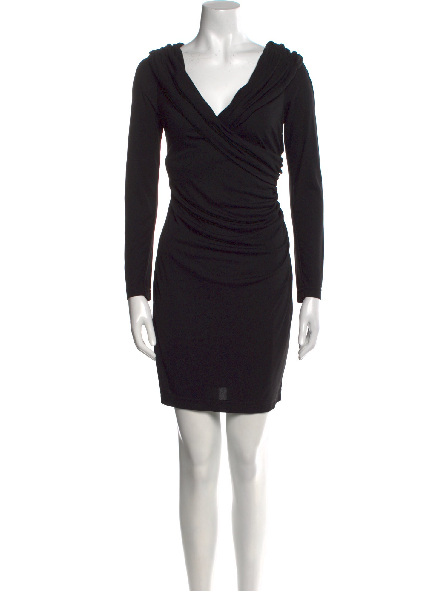 St. John Couture Cowl Neck Knee-Length Dress