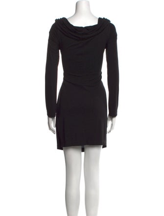 St. John Couture Cowl Neck Knee-Length Dress