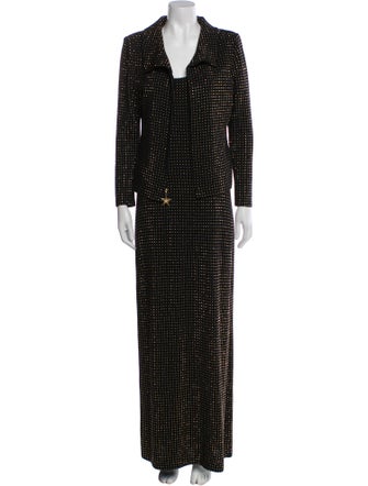 St. John Couture Chain-Link Accents Dress Set