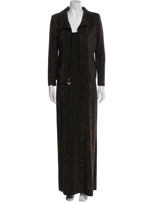 St. John Couture Chain-Link Accents Dress Set