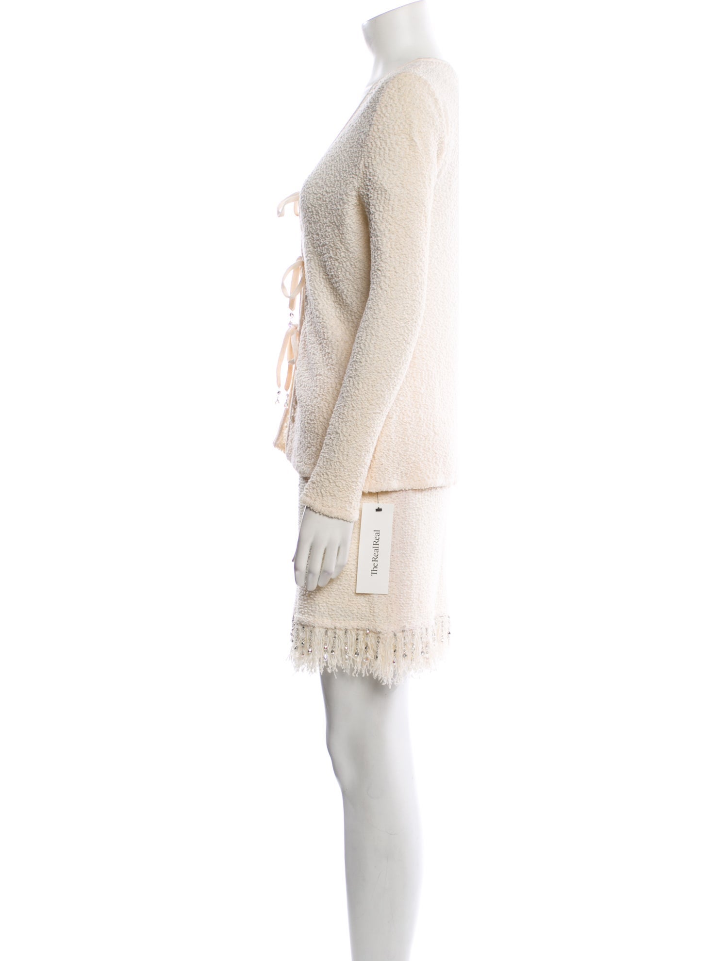 St. John Couture Printed Beaded Accents Skirt Set