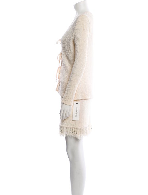 St. John Couture Printed Beaded Accents Skirt Set