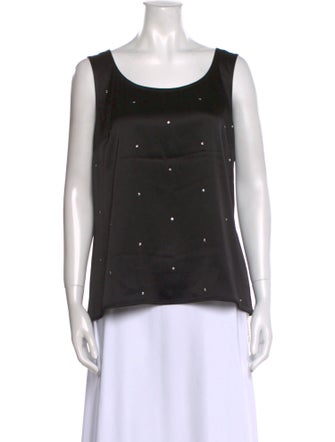 St. John Couture Scoop Neck Sleeveless Top