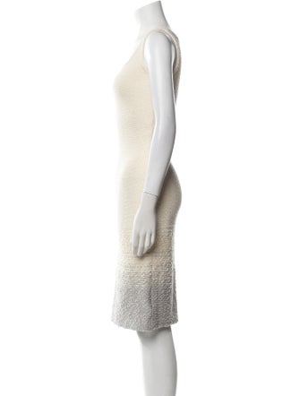 St. John Couture Scoop Neck Midi Length Dress