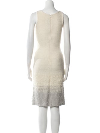 St. John Couture Scoop Neck Midi Length Dress