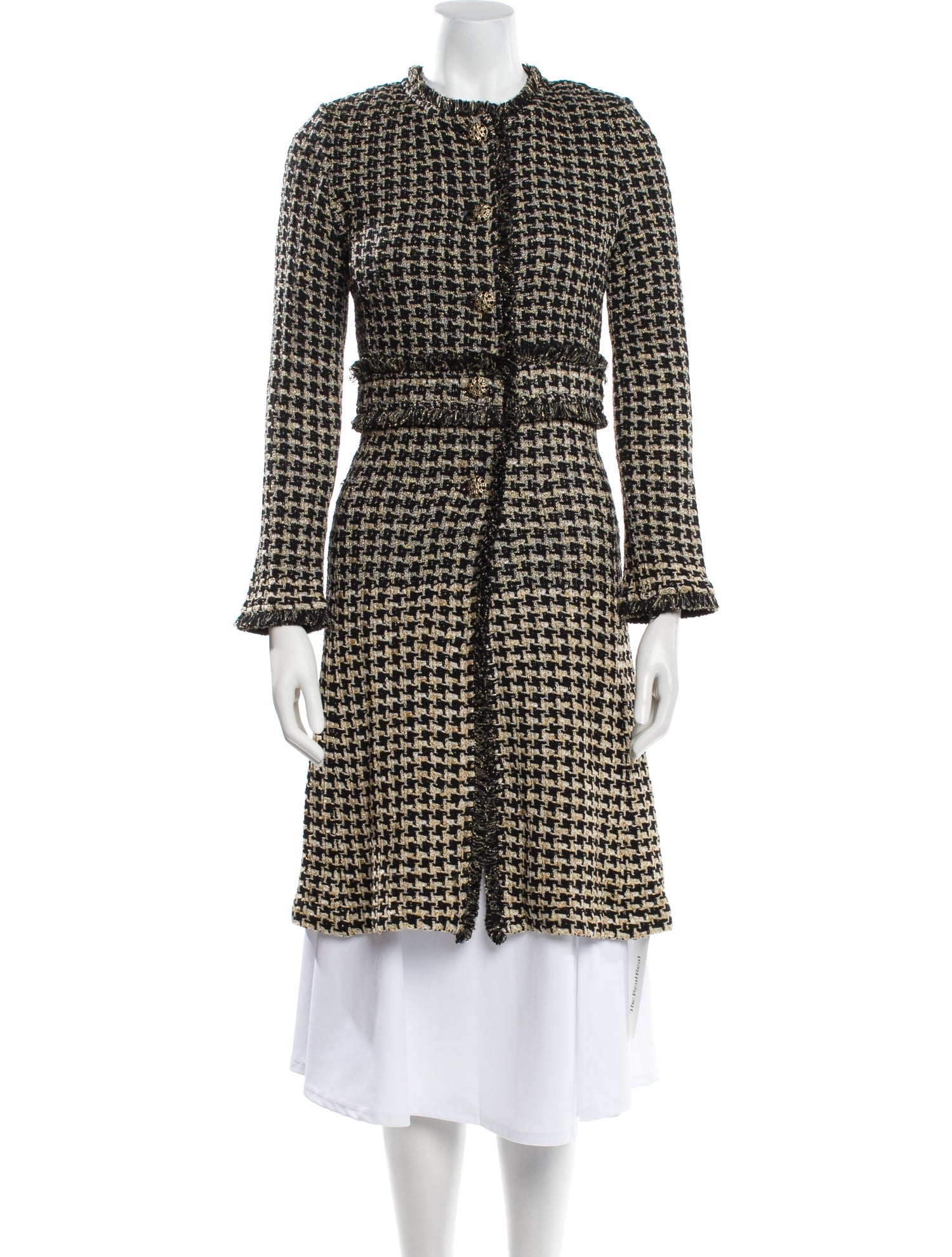 St. John Couture Wool Tweed Pattern Sweater