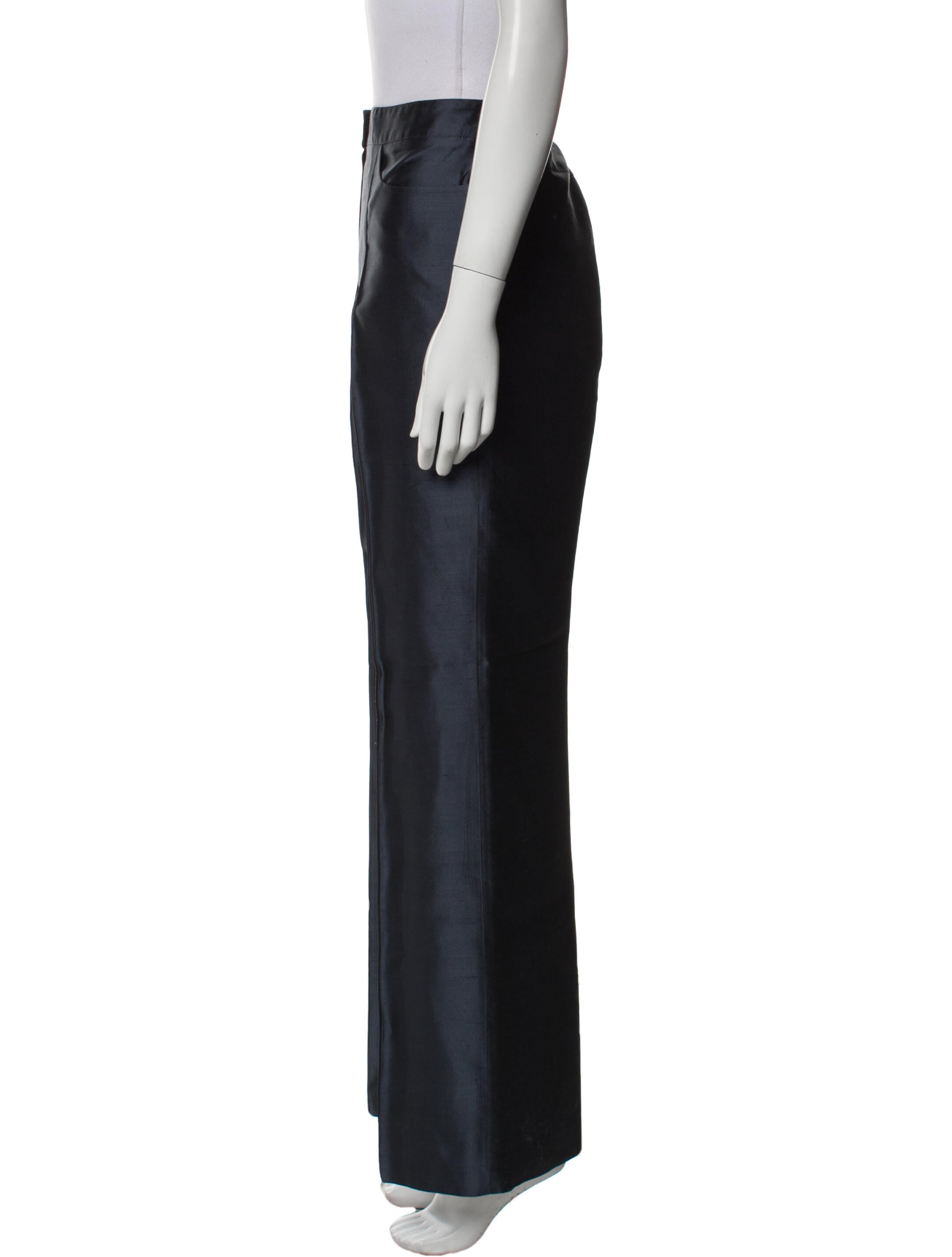 St. John Couture Silk Wide Leg Pants