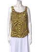 St. John Couture Silk Animal Print Top