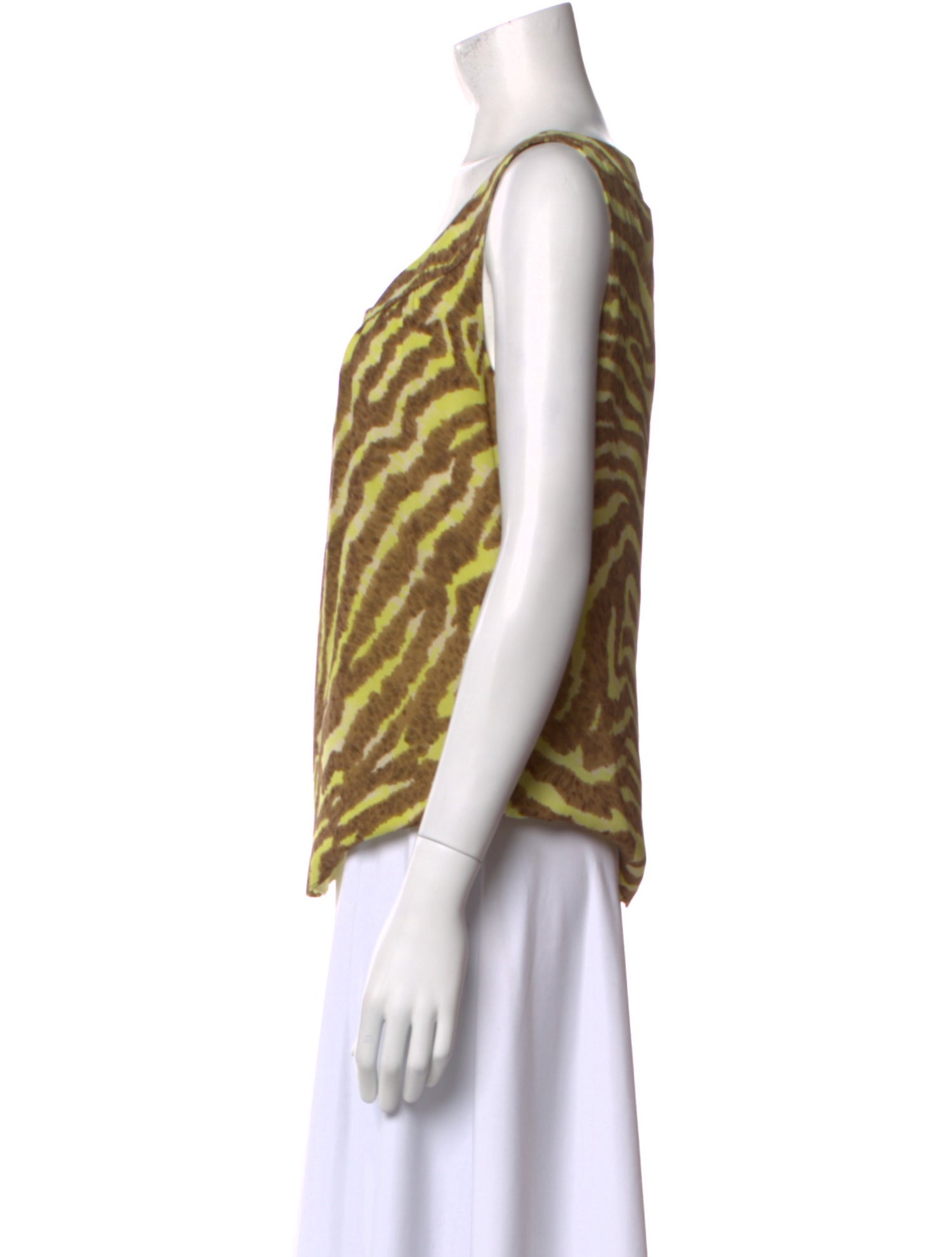 St. John Couture Silk Animal Print Top
