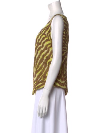 St. John Couture Silk Animal Print Top