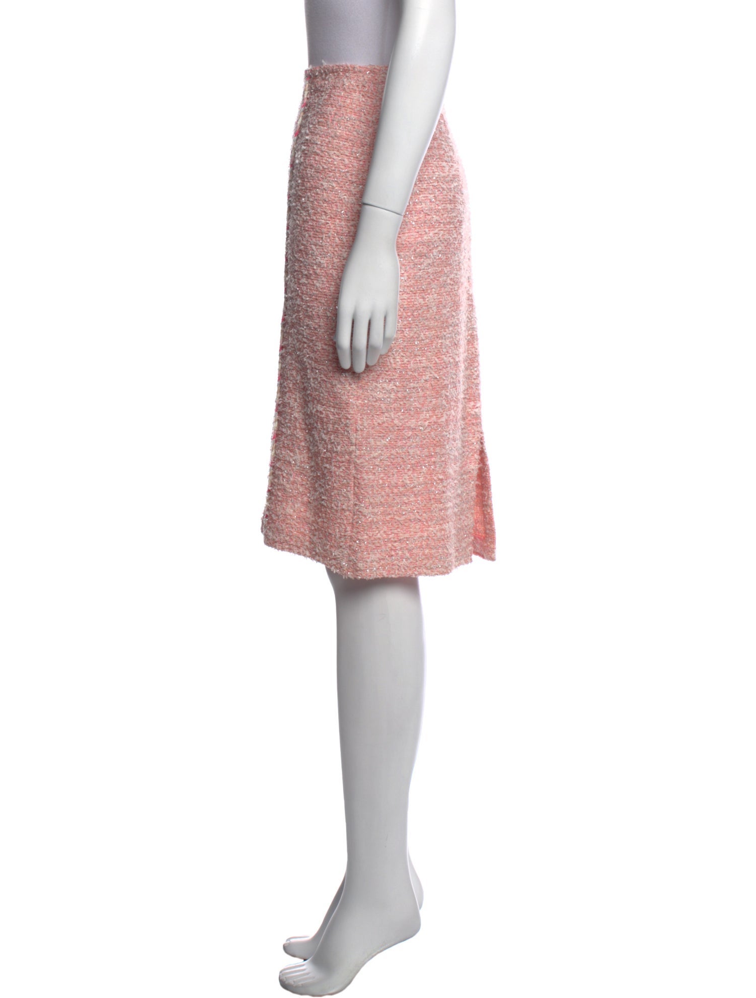 St. John Couture Braided Accents Knee-Length Skirt