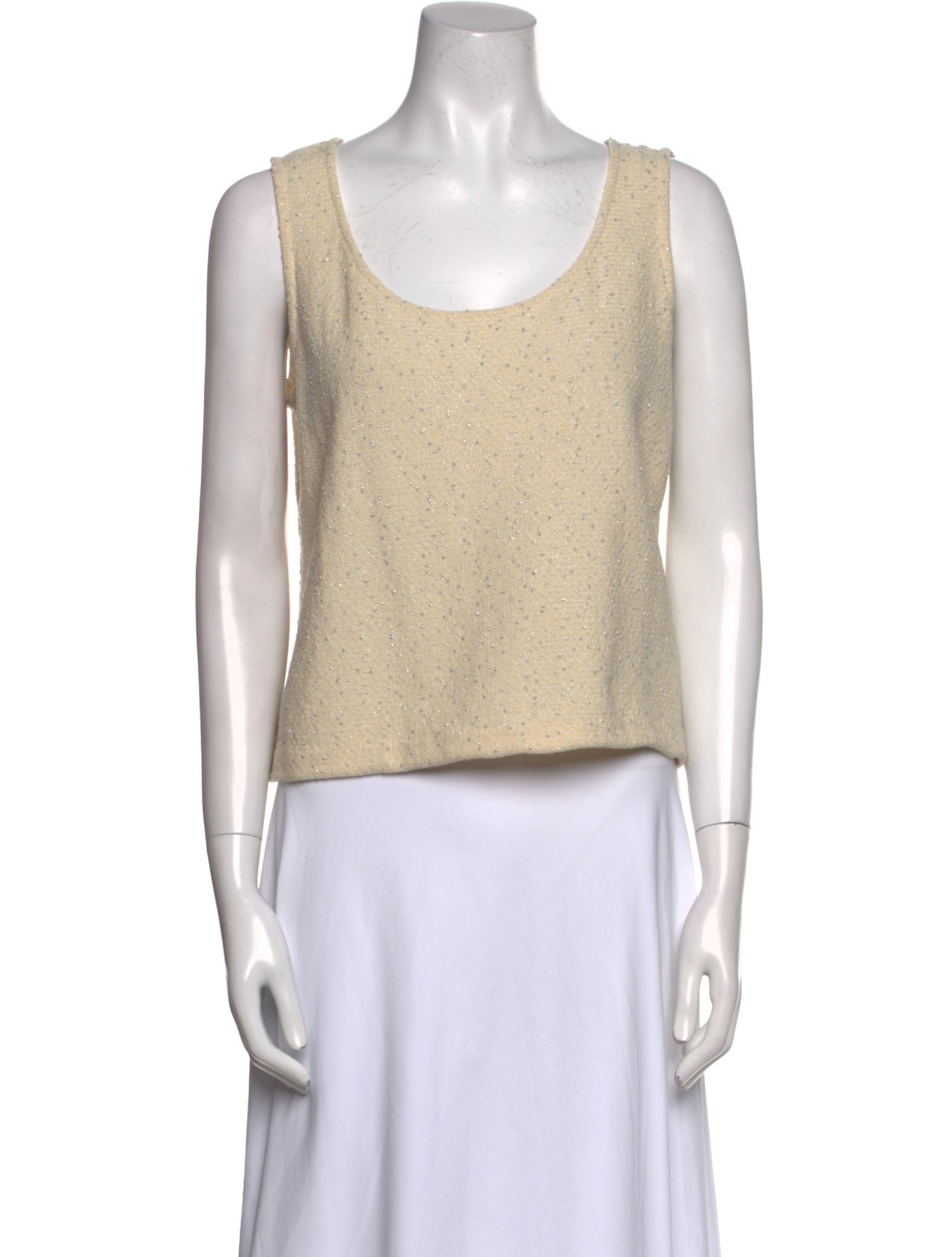 St. John Couture Scoop Neck Sleeveless Crop Top