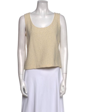 St. John Couture Scoop Neck Sleeveless Crop Top