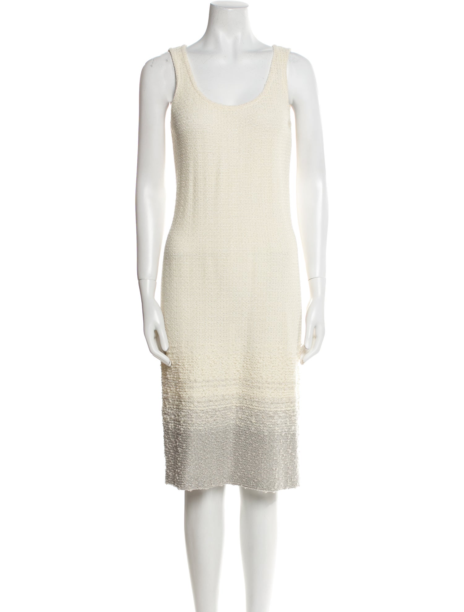 St. John Couture Scoop Neck Midi Length Dress