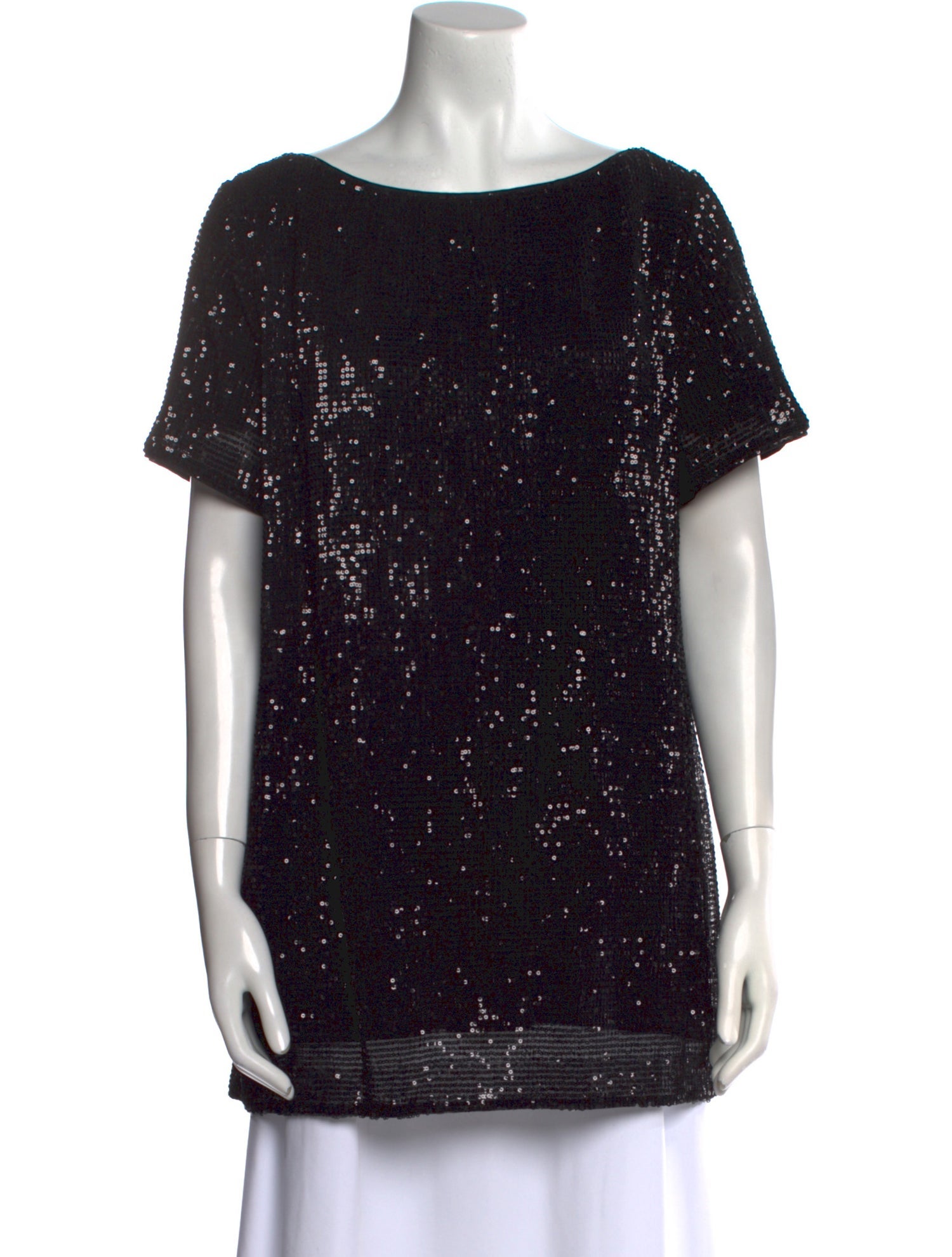 St. John Couture Scoop Neck Short Sleeve Tunic