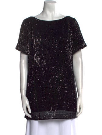 St. John Couture Scoop Neck Short Sleeve Tunic