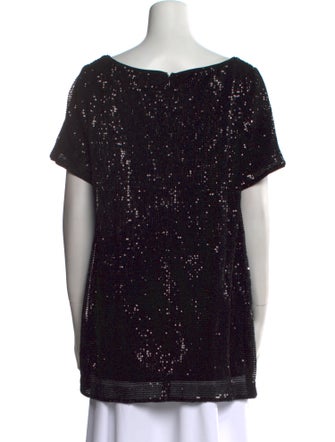 St. John Couture Scoop Neck Short Sleeve Tunic