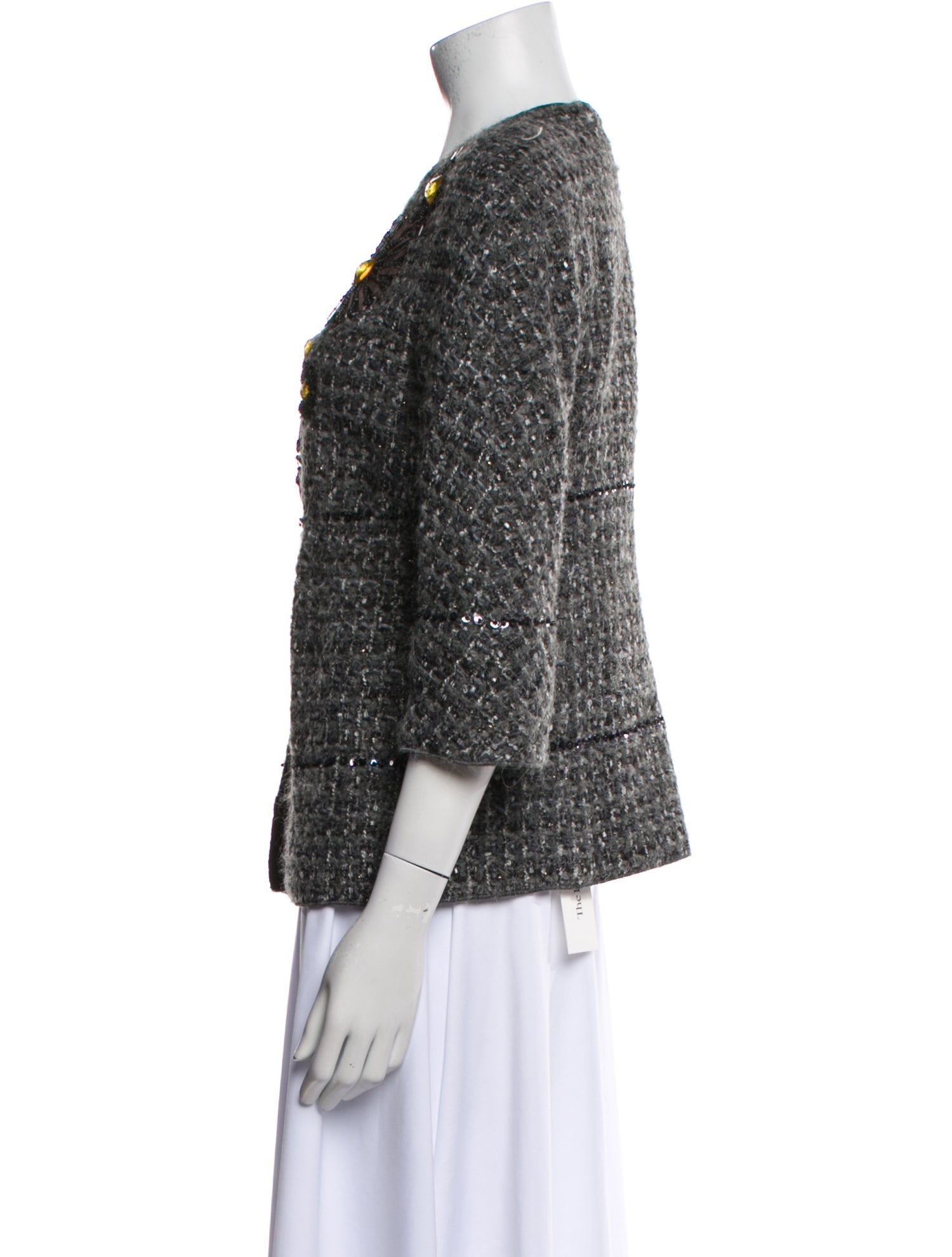 St. John Couture Wool Tweed Pattern Evening Jacket
