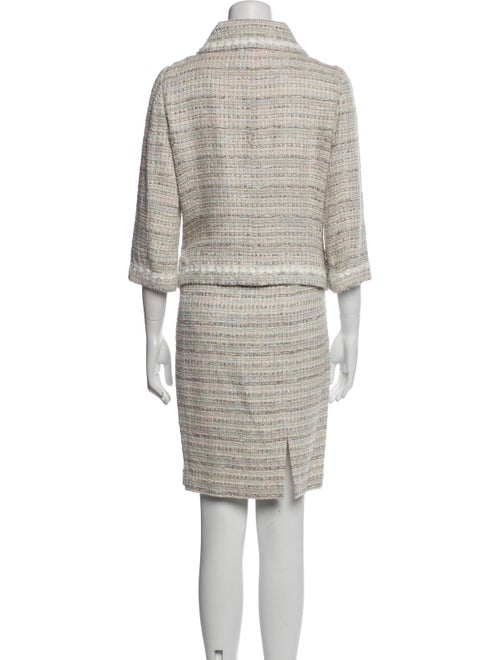 St. John Couture Tweed Pattern Glitter Accents Skirt Suit