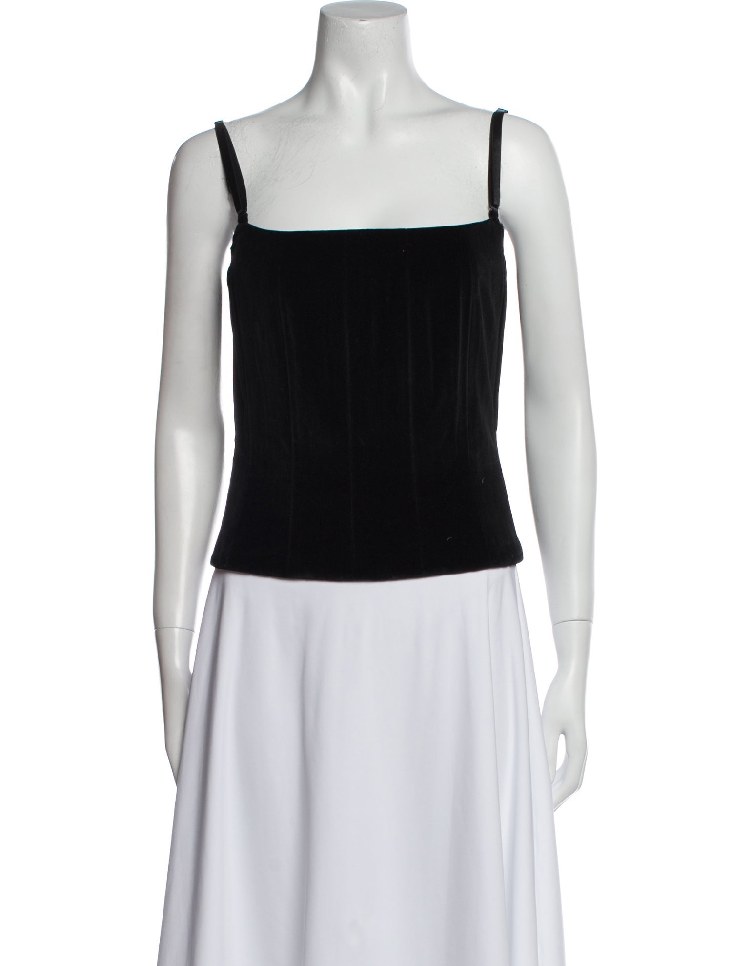 St. John Couture Velvet Square Neckline Crop Top
