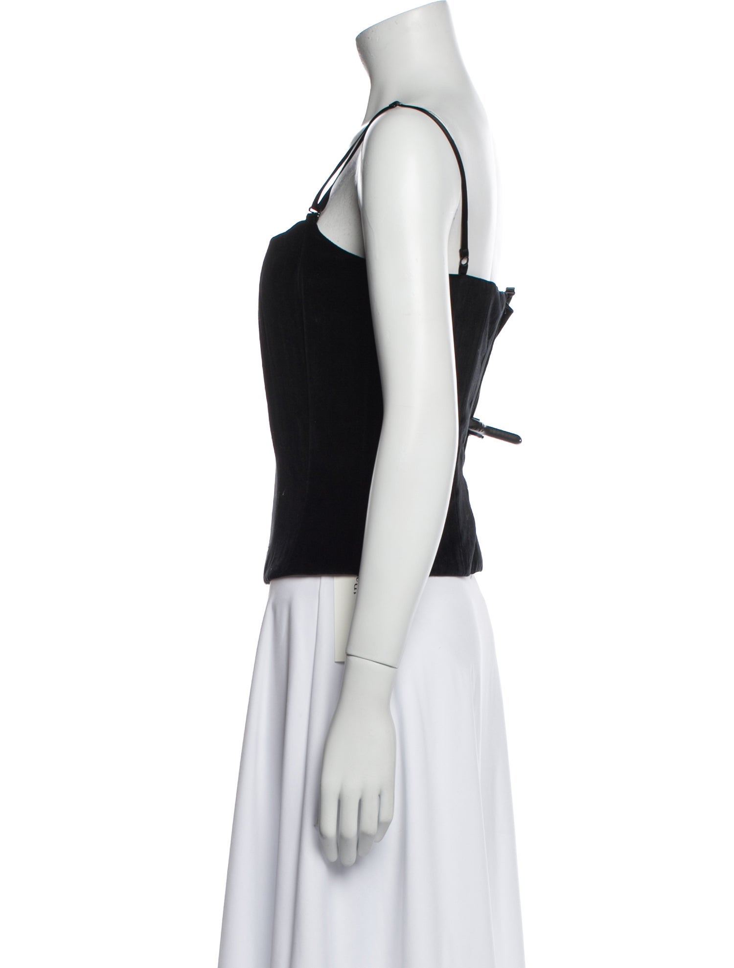 St. John Couture Velvet Square Neckline Crop Top