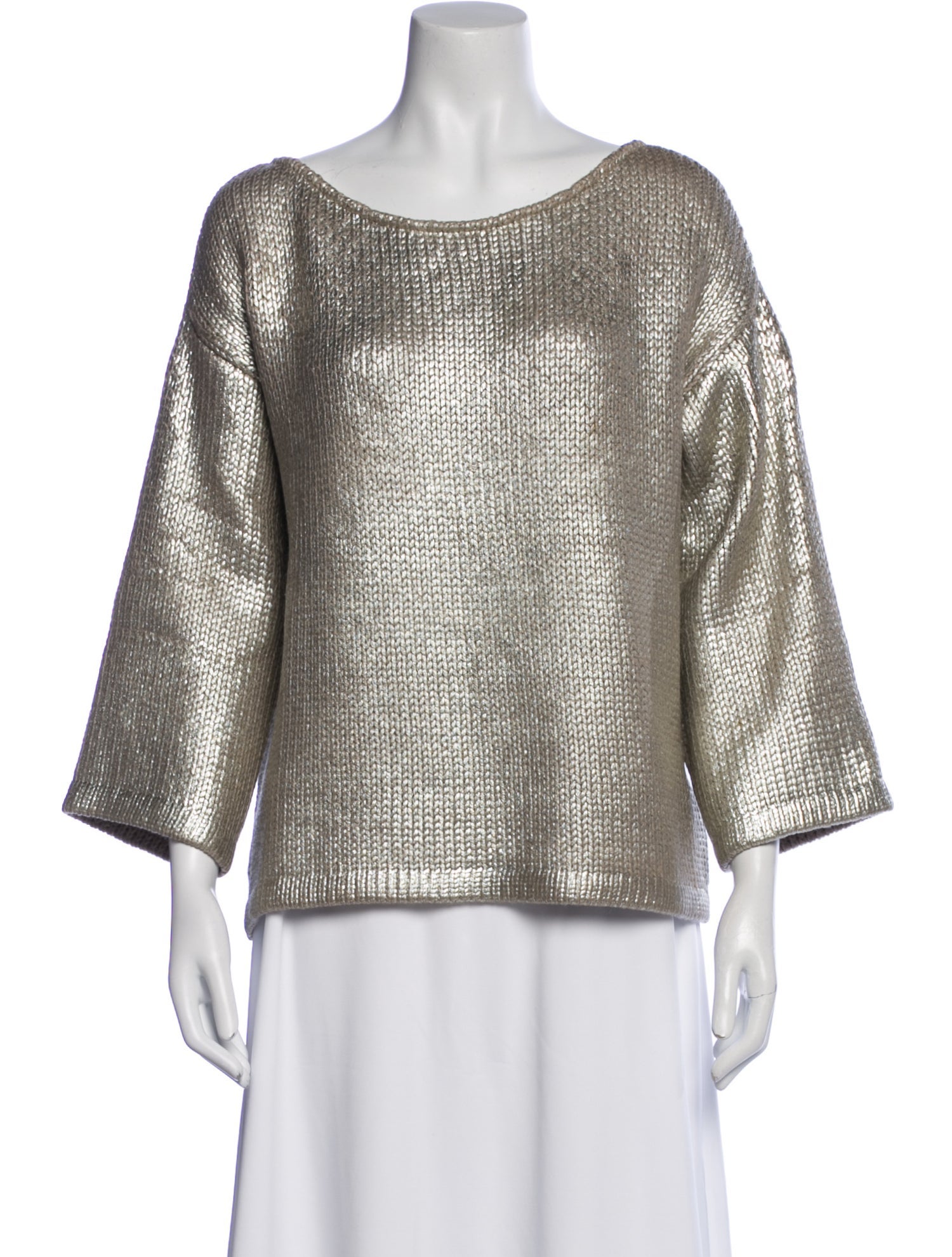 St. John Couture Wool Bateau Neckline Blouse