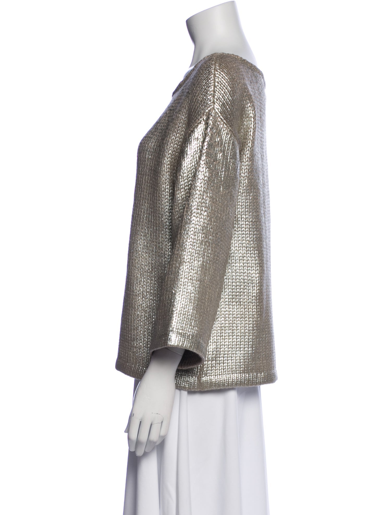 St. John Couture Wool Bateau Neckline Blouse