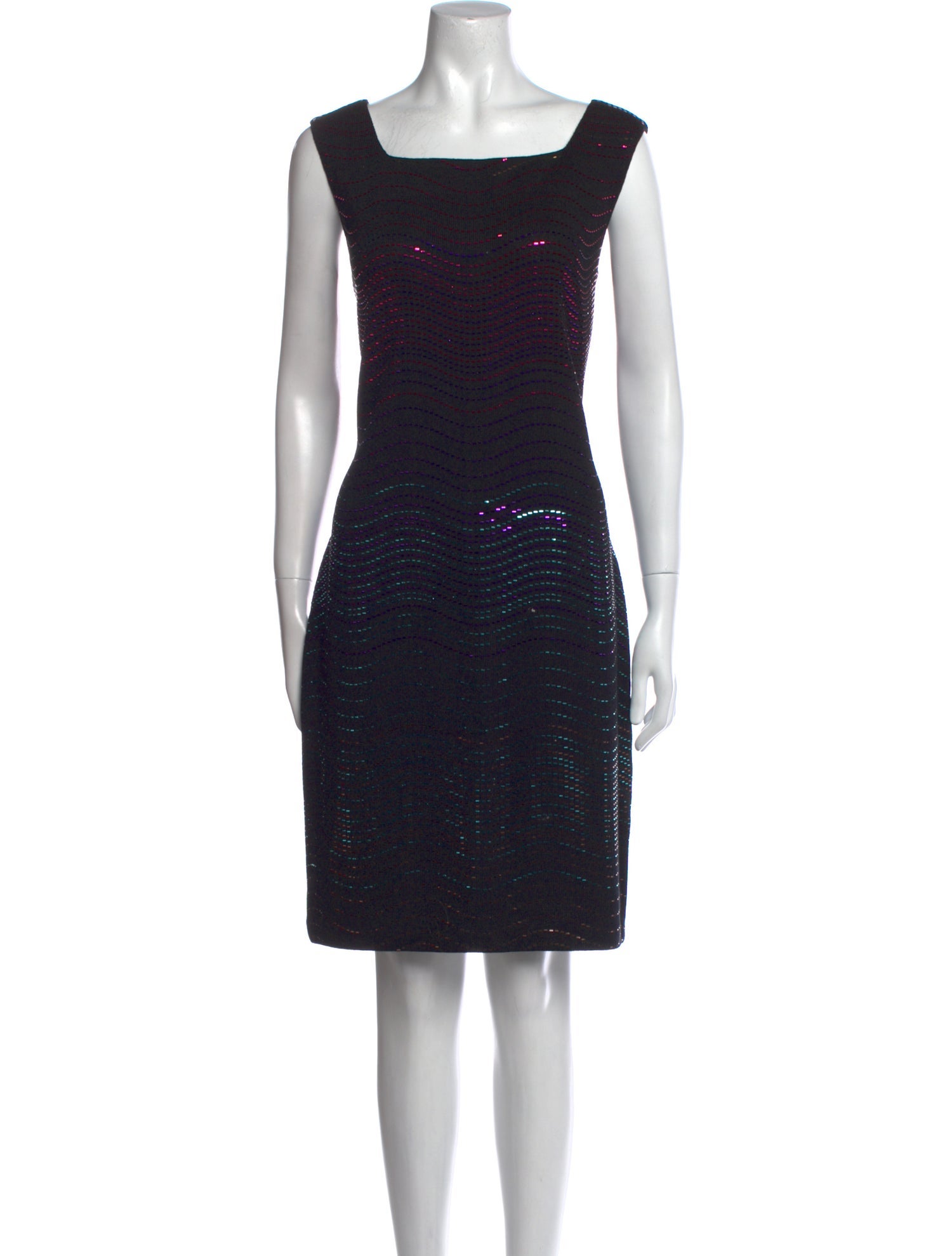 St. John Couture Square Neckline Knee-Length Dress