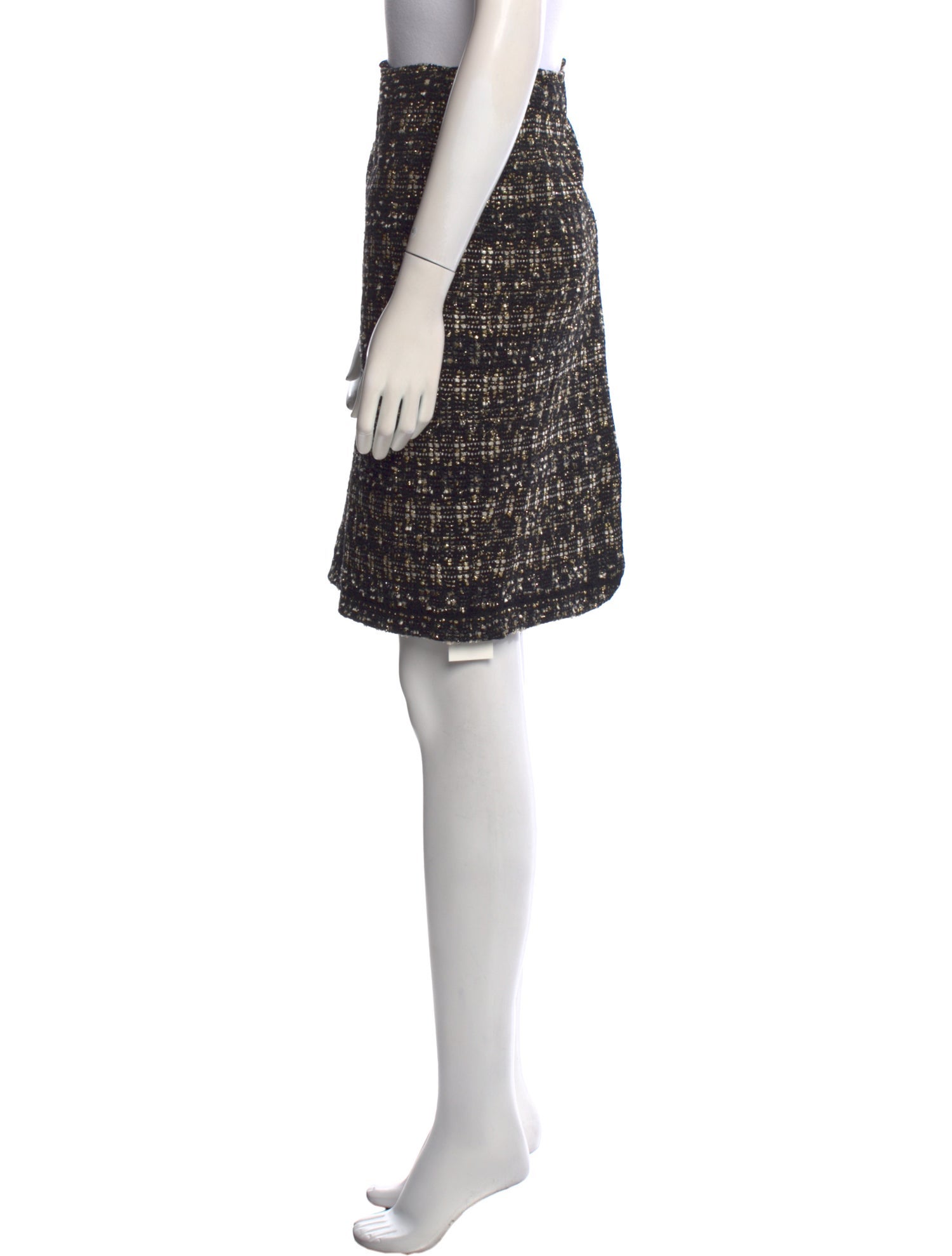 St. John Couture Tweed Pattern Knee-Length Skirt