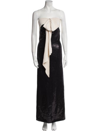 St. John Couture Colorblock Pattern Long Dress