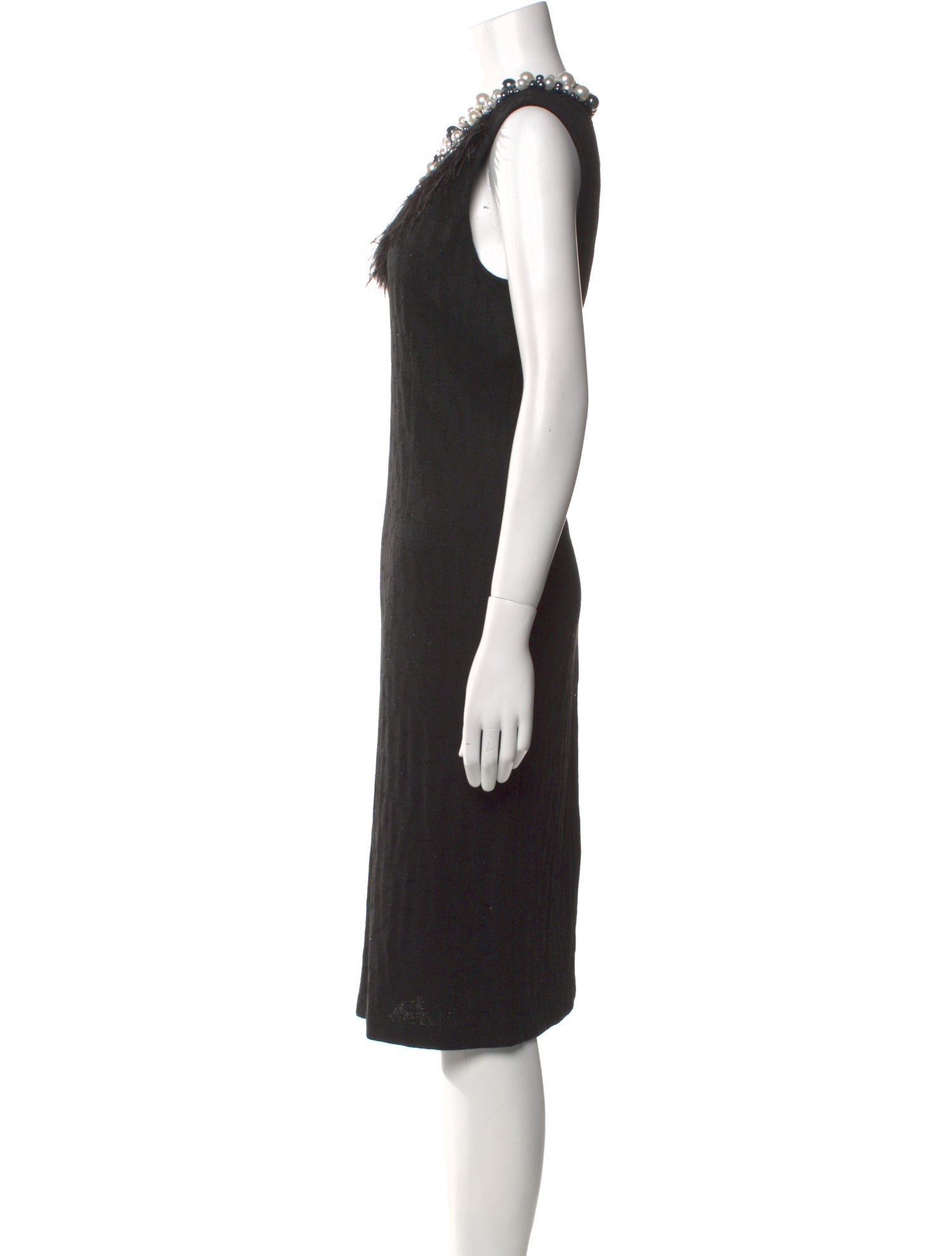 St. John Couture Crew Neck Midi Length Dress