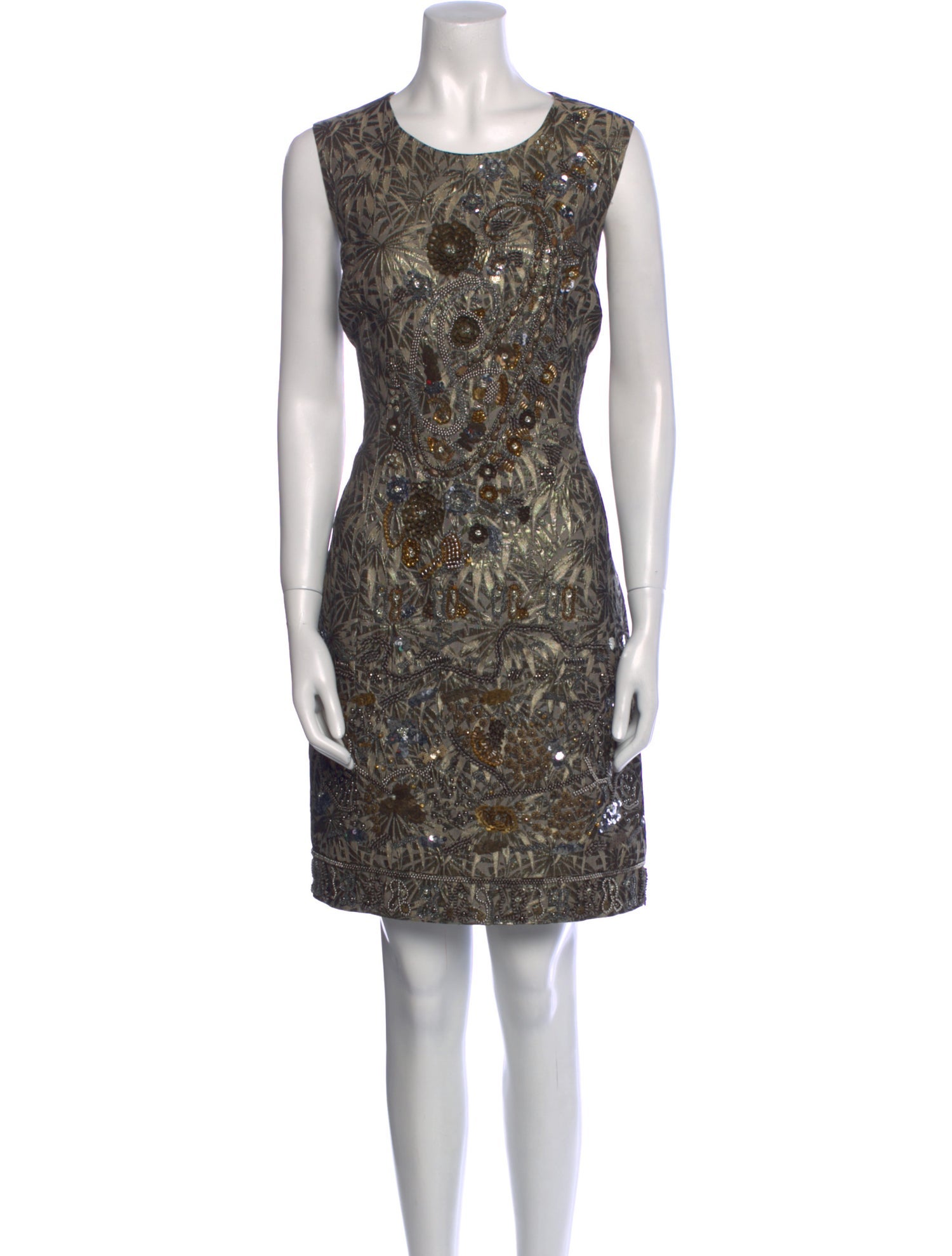 St. John Couture Printed Knee-Length Dress