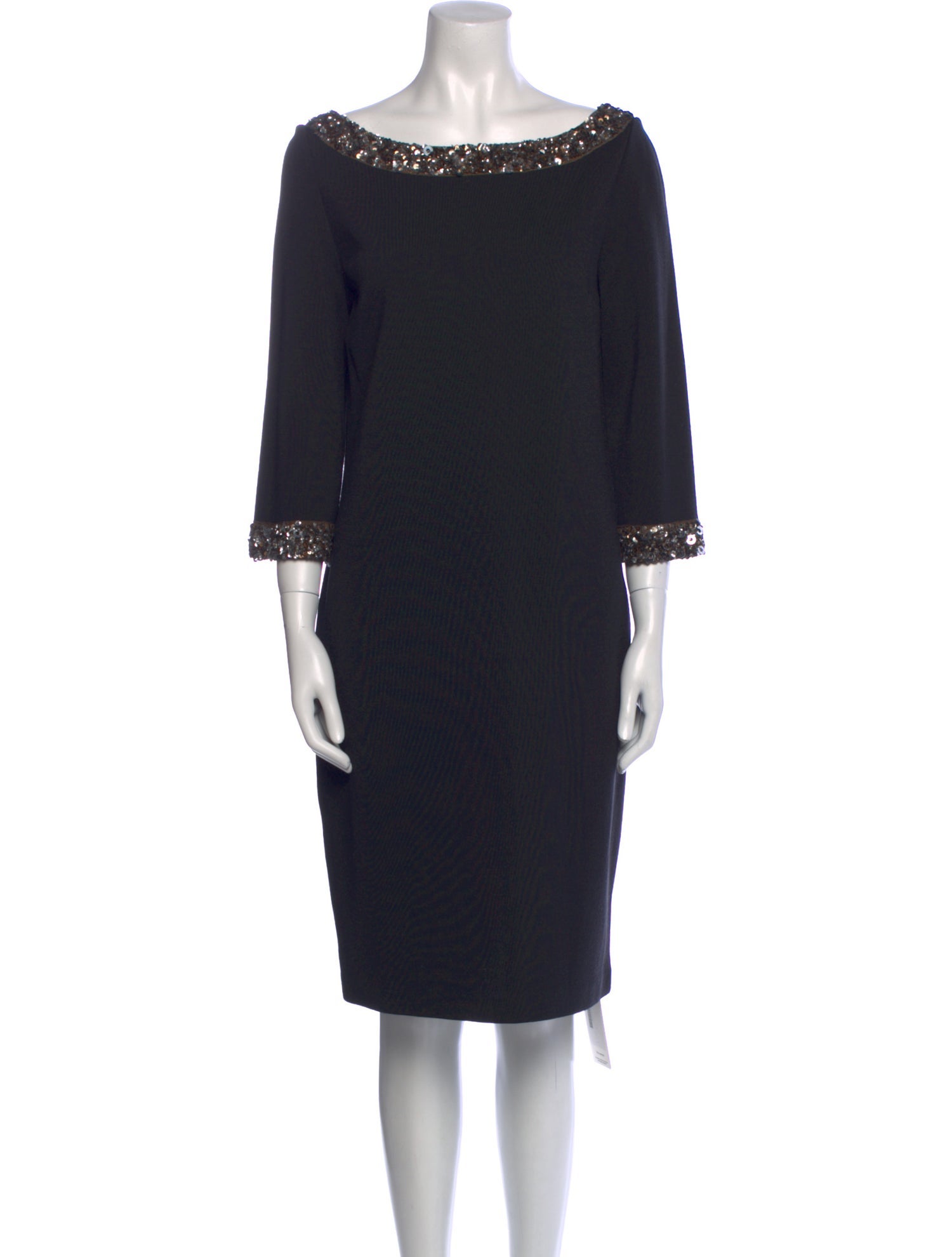 St. John Couture Bateau Neckline Knee-Length Dress